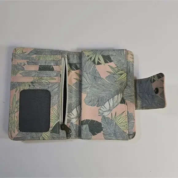 Vans Pink Tropical Themed Bi-fold Wallet with Tons of Pockets - Picture 5 of 16